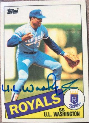 UL Washington Signed 1985 Topps Tiffany Baseball Card - Kansas City Royals - PastPros