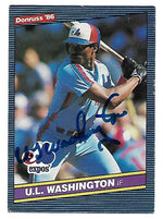 UL Washington Signed 1986 Donruss Baseball Card - Montreal Expos - PastPros