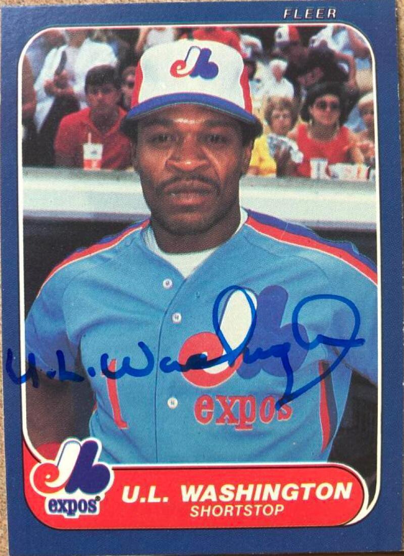 UL Washington Signed 1986 Fleer Baseball Card - Montreal Expos - PastPros