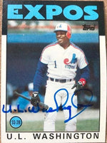 UL Washington Signed 1986 Topps Baseball Card - Montreal Expos