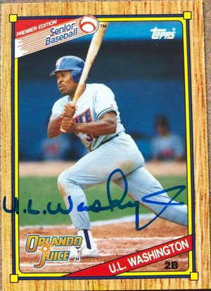 UL Washington Signed 1989 Topps Senior Baseball Card - Memphis Chicks - PastPros