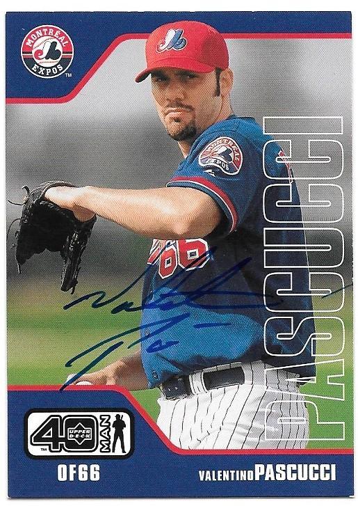 Valentino Pascucci Signed 2002 Upper Deck 40 Man Baseball Card - Montreal Expos - PastPros