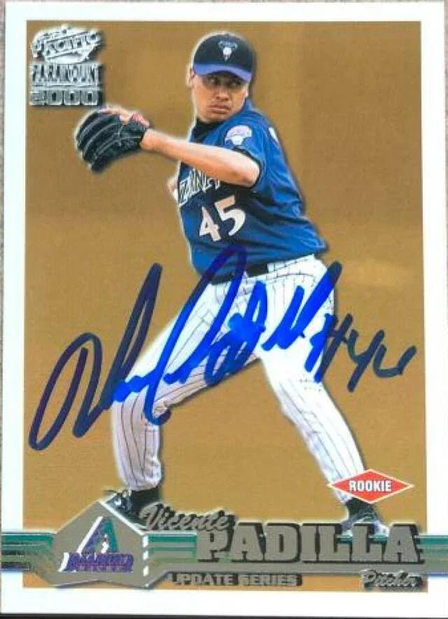 Vicente Padilla Signed 2000 Pacific Paramount Update Baseball Card - Arizona Diamondbacks