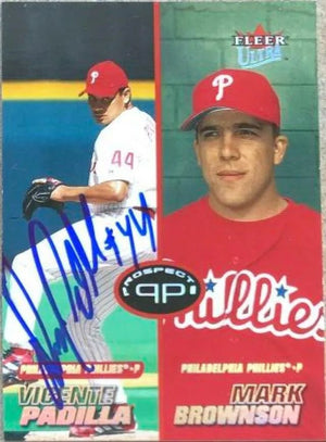 Vicente Padilla Signed 2001 Fleer Ultra Baseball Card - Philadelphia Phillies