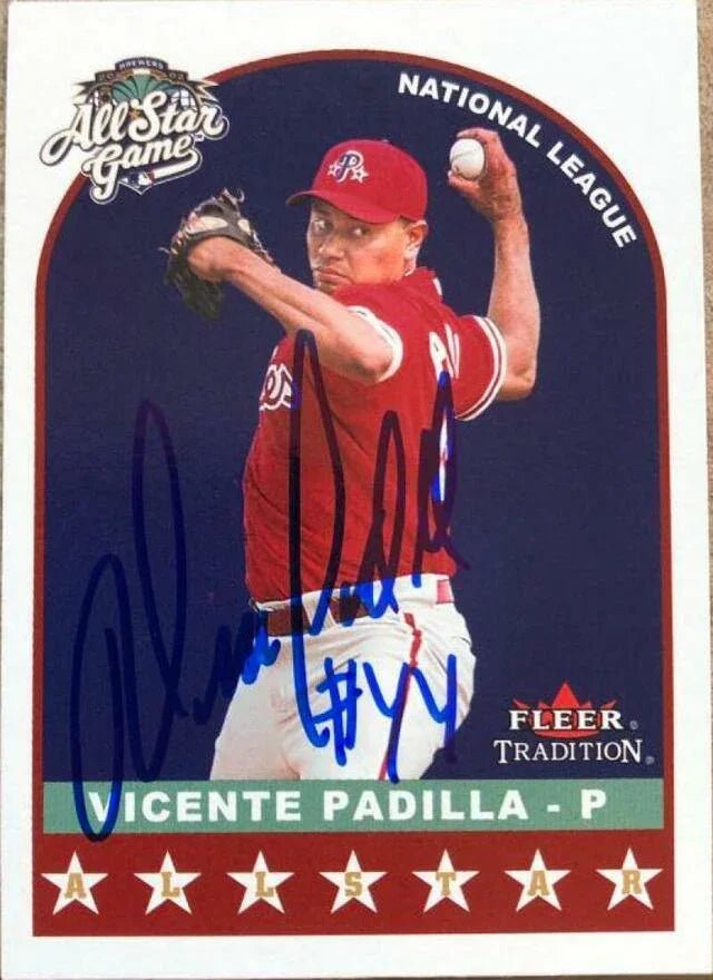 Vicente Padilla Signed 2002 Fleer Tradition Update Baseball Card - Philadelphia Phillies