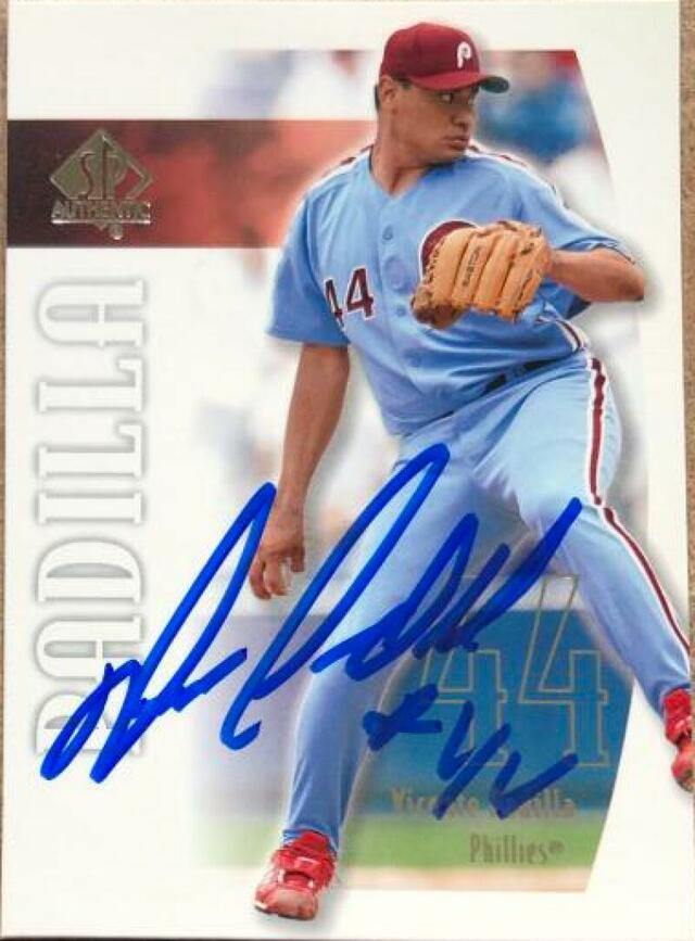 Vicente Padilla Signed 2002 SP Authentic Baseball Card - Philadelphia Phillies - PastPros