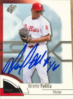 Vicente Padilla Signed 2002 SPx Authentic Baseball Card - Philadelphia Phillies