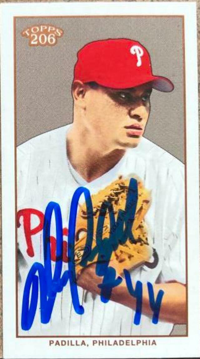 Vicente Padilla Signed 2002 Topps 206 Polar Bear Baseball Card - Philadelphia Phillies - PastPros