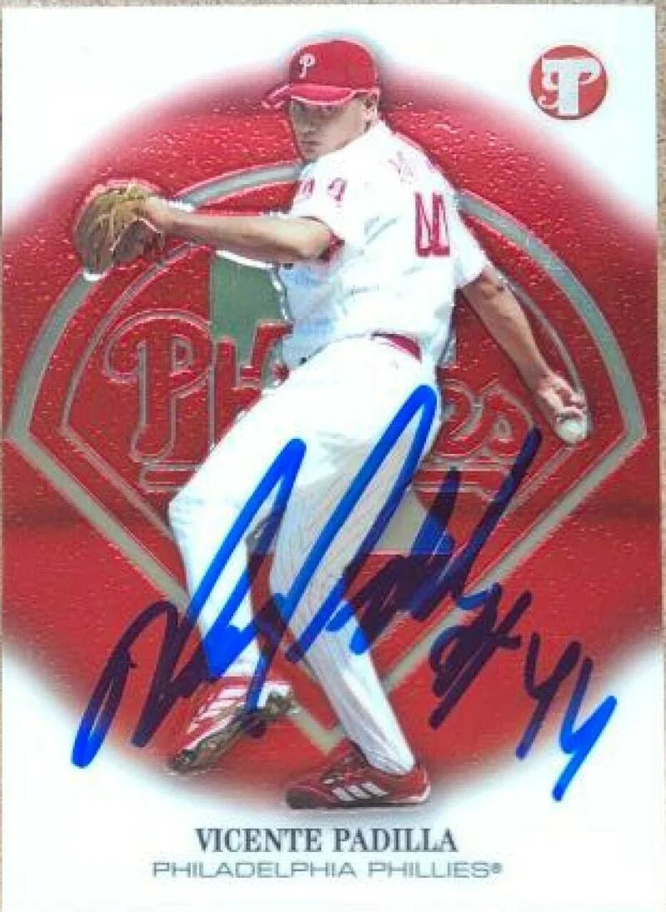 Vicente Padilla Signed 2002 Topps Pristine Baseball Card - Philadelphia Phillies