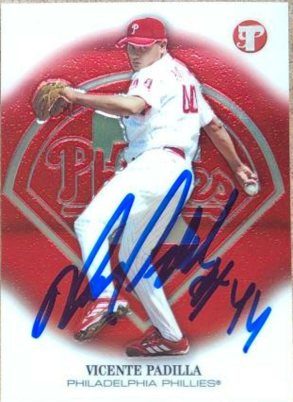 Vicente Padilla Signed 2002 Topps Pristine Baseball Card - Philadelphia Phillies - PastPros