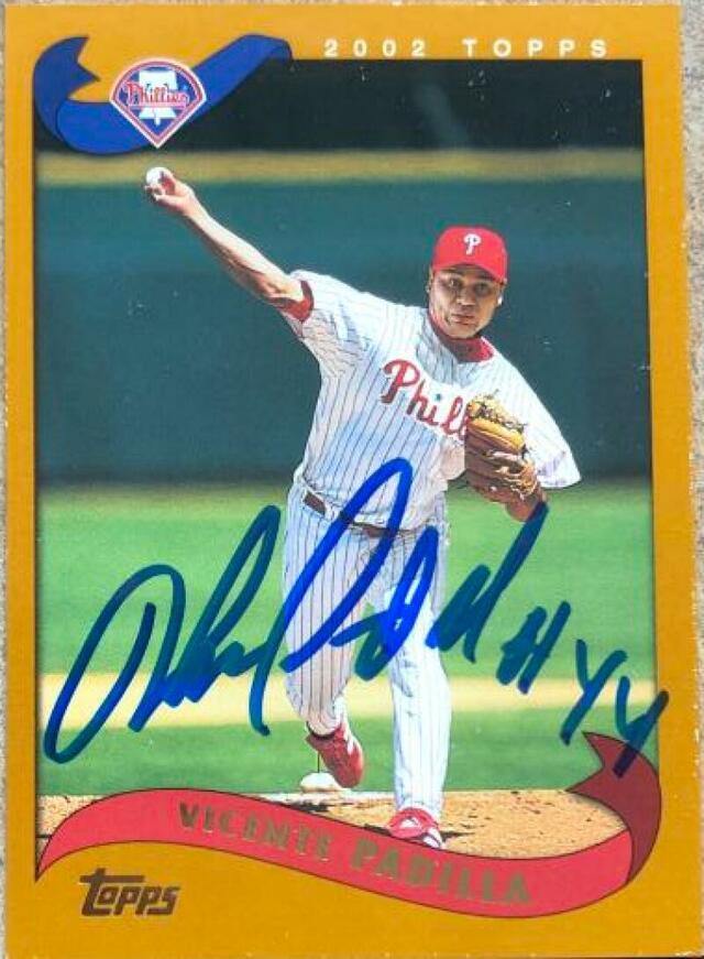 Vicente Padilla Signed 2002 Topps Traded & Rookies Baseball Card - Philadelphia Phillies - PastPros