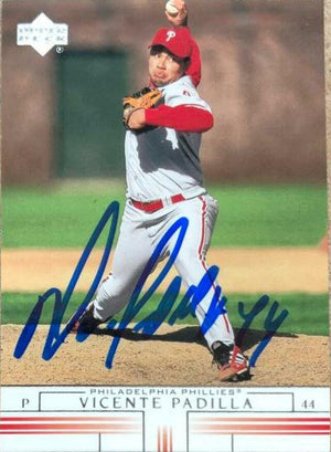 Vicente Padilla Signed 2002 Upper Deck Baseball Card - Philadelphia Phillies - PastPros