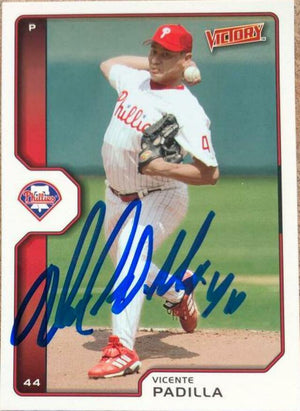 Vicente Padilla Signed 2002 Upper Deck Victory Baseball Card - Philadelphia Phillies - PastPros