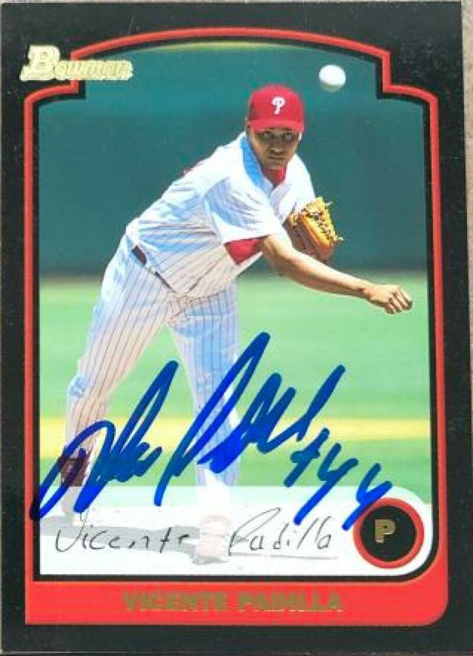 Vicente Padilla Signed 2003 Bowman Baseball Card - Philadelphia Phillies - PastPros