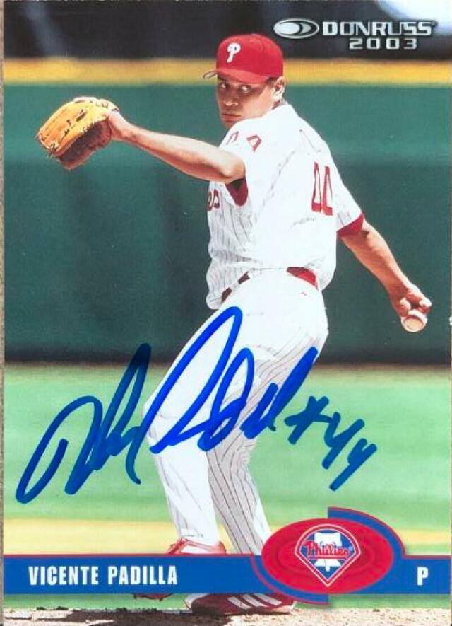 Vicente Padilla Signed 2003 Donruss Baseball Card - Philadelphia Phillies - PastPros