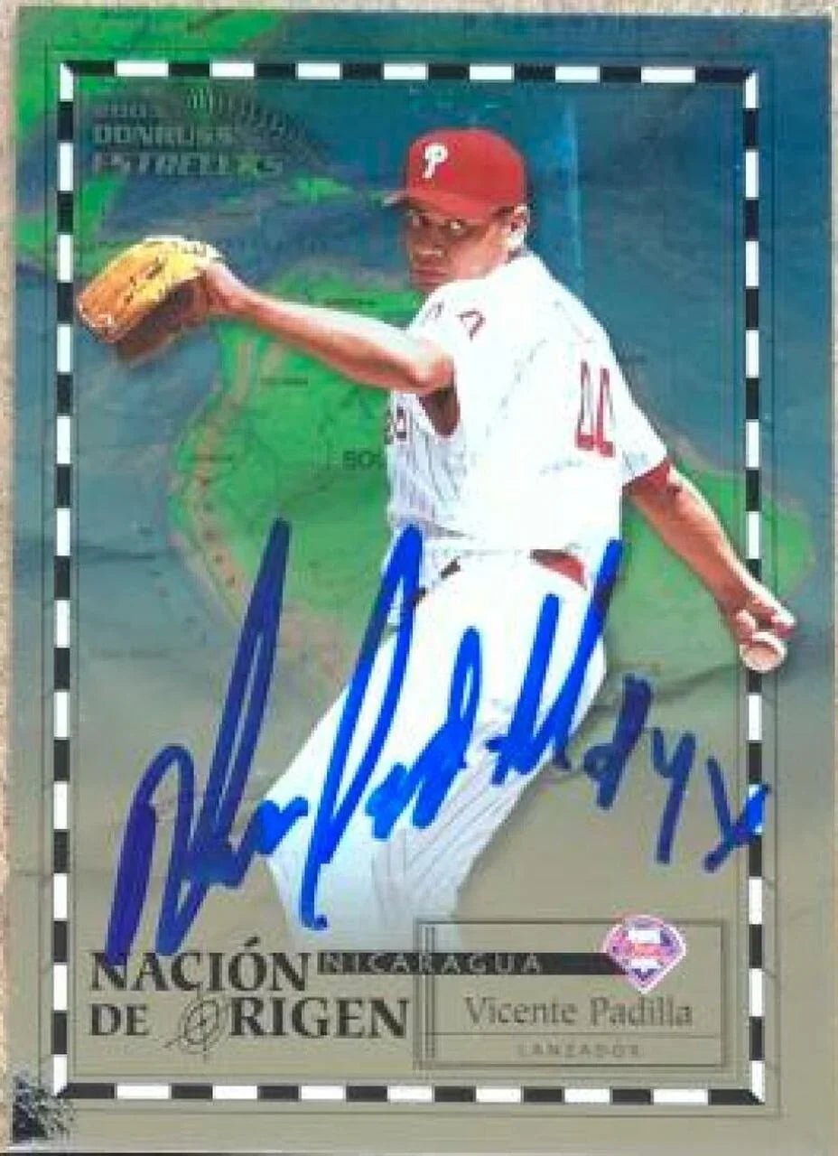 Vicente Padilla Signed 2003 Donruss Estrellas Nacion de Origien Baseball Card - Philadelphia Phillies