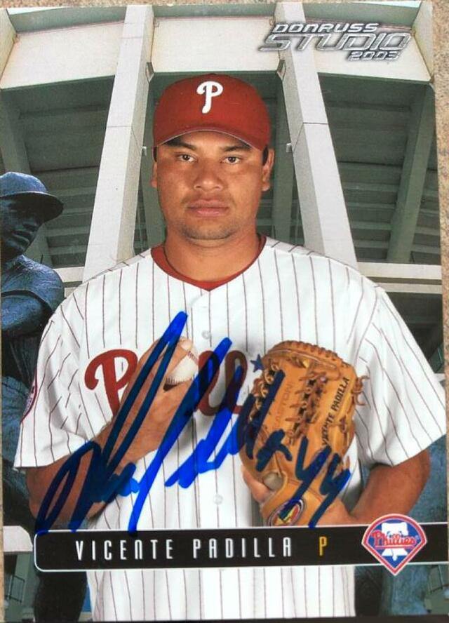 Vicente Padilla Signed 2003 Donruss Studio Baseball Card - Philadelphia Phillies - PastPros