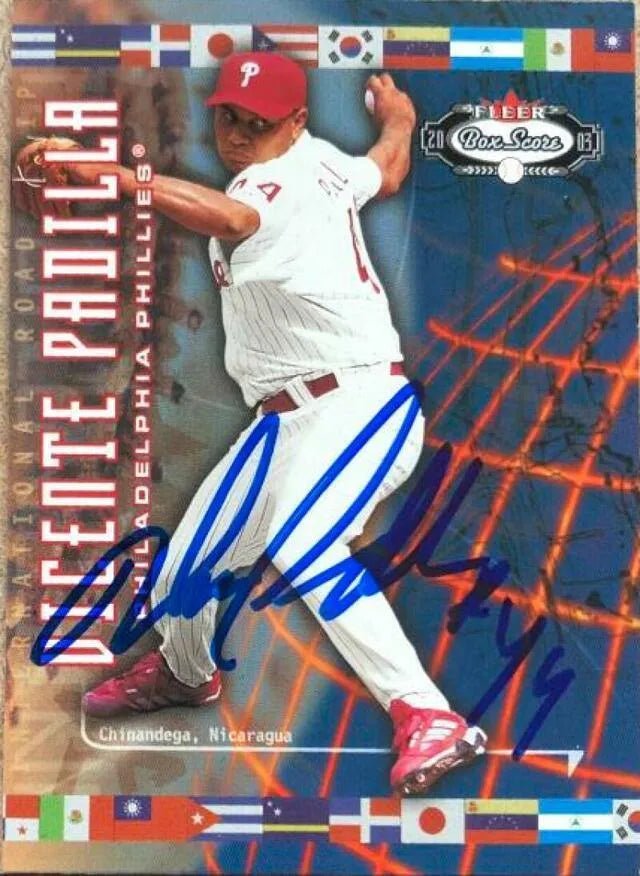 Vicente Padilla Signed 2003 Fleer Box Score Baseball Card - Philadelphia Phillies
