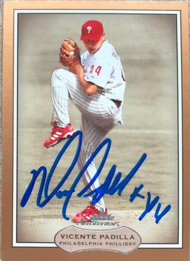Vicente Padilla Signed 2003 Fleer Showcase Baseball Card - Philadelphia Phillies - PastPros