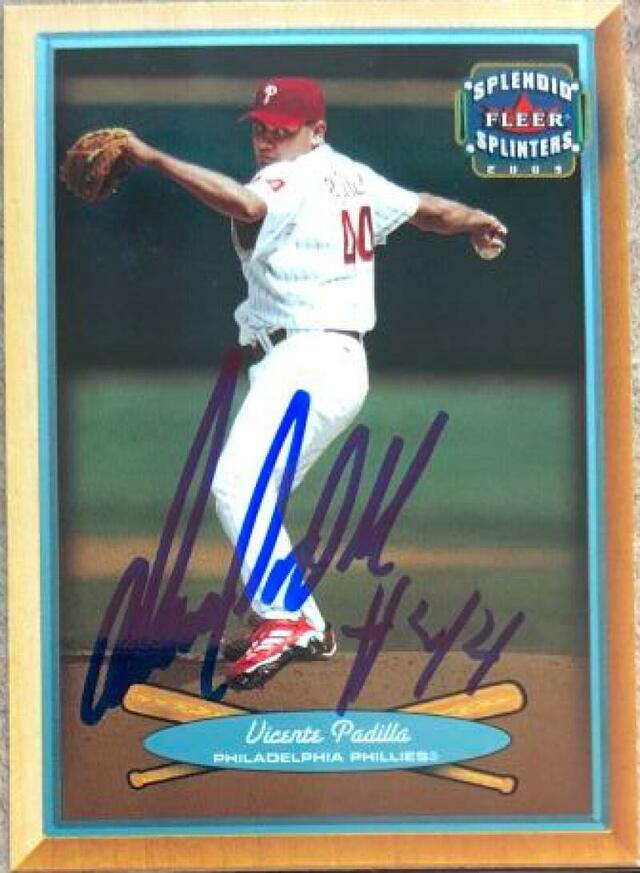 Vicente Padilla Signed 2003 Fleer Splendid Splinters Baseball Card - Philadelphia Phillies - PastPros