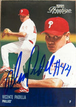 Vicente Padilla Signed 2003 Playoff Prestige Baseball Card - Philadelphia Phillies - PastPros