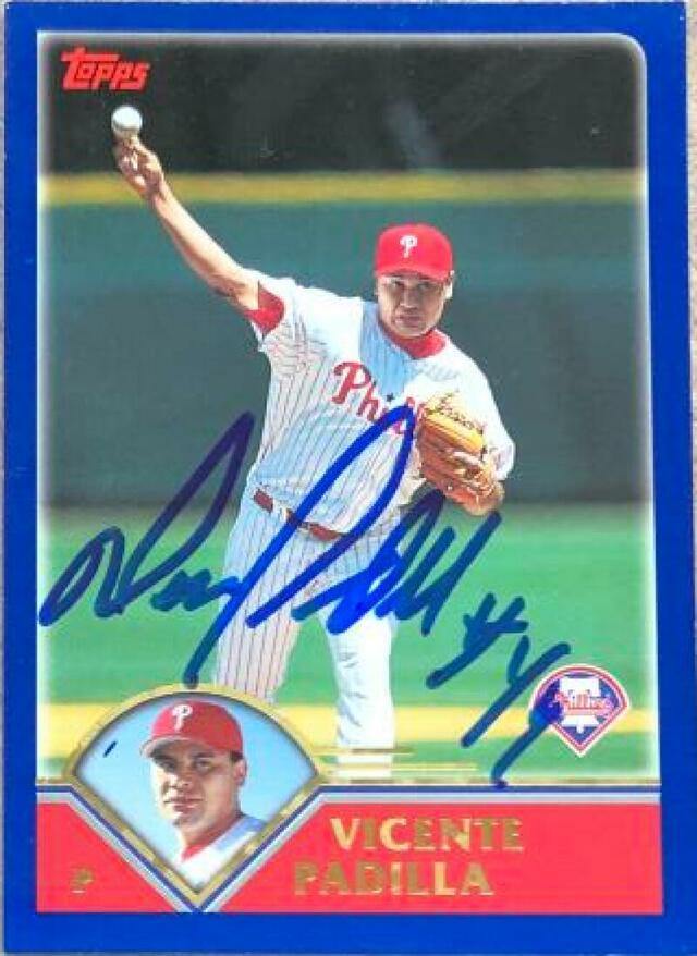 Vicente Padilla Signed 2003 Topps Baseball Card - Philadelphia Phillies - PastPros