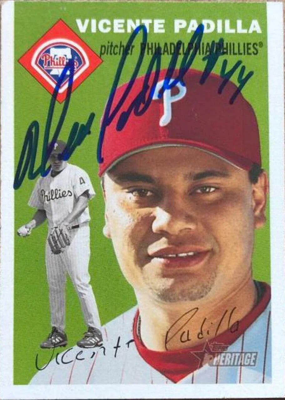 Vicente Padilla Signed 2003 Topps Heritage Baseball Card - Philadelphia Phillies