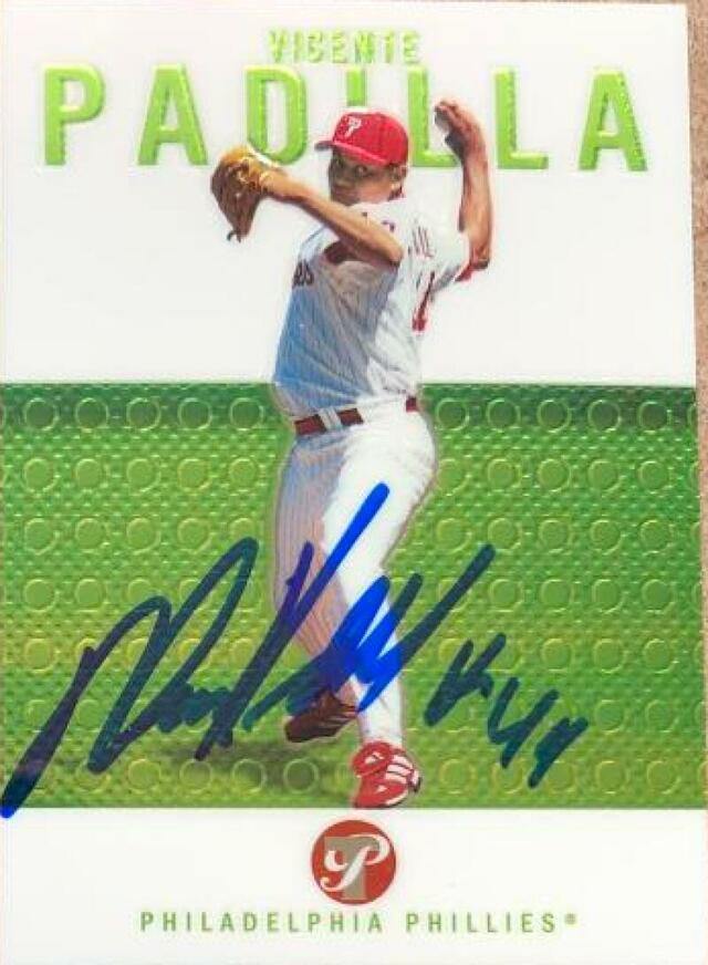 Vicente Padilla Signed 2003 Topps Pristine Baseball Card - Philadelphia Phillies - PastPros