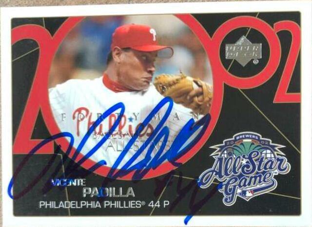 Vicente Padilla Signed 2003 Upper Deck 40 Man Baseball Card - Philadelphia Phillies - PastPros