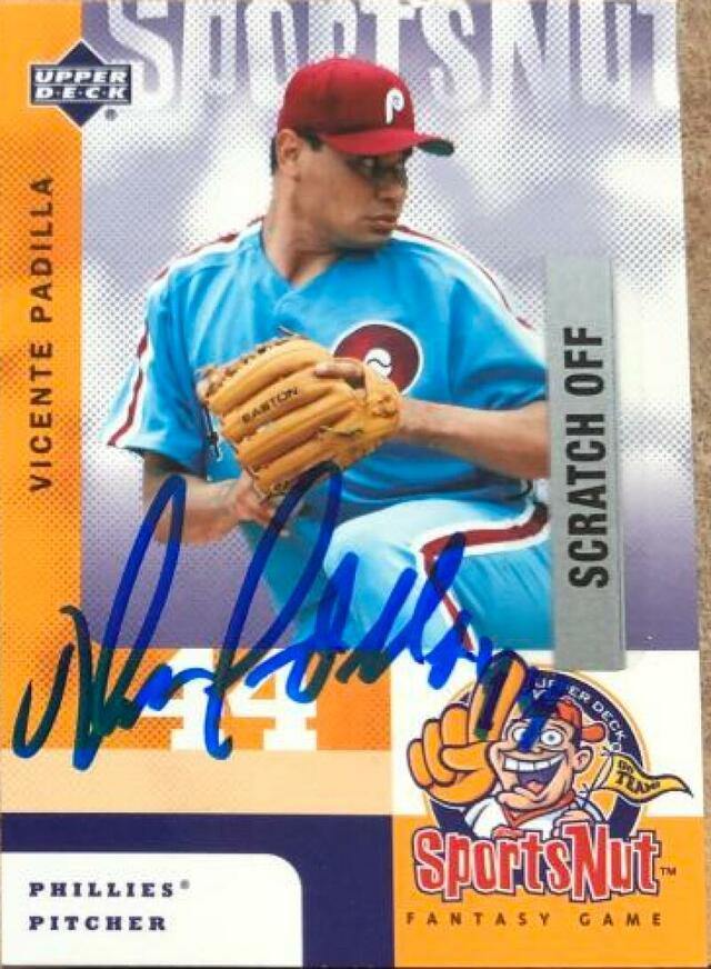 Vicente Padilla Signed 2003 Upper Deck MVP Sportsnut Baseball Card - Philadelphia Phillies - PastPros