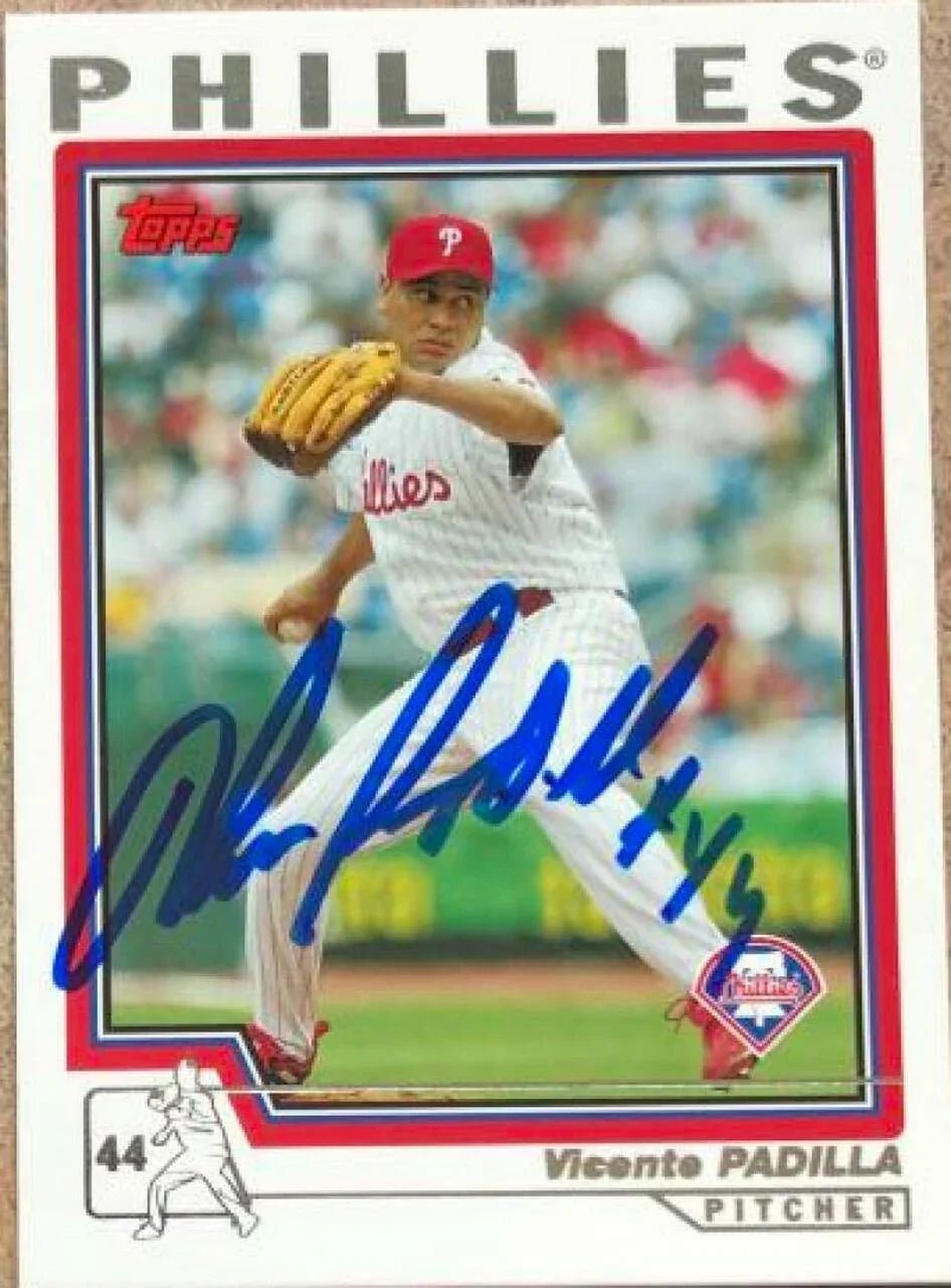Vicente Padilla Signed 2004 Topps Baseball Card - Philadelphia Phillies