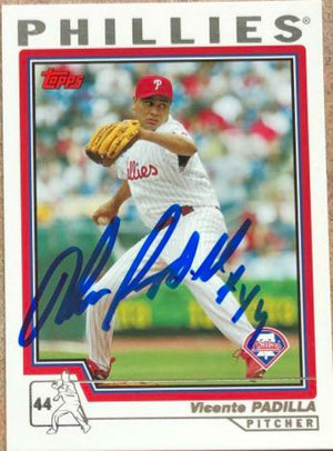 Vicente Padilla Signed 2004 Topps Baseball Card - Philadelphia Phillies - PastPros