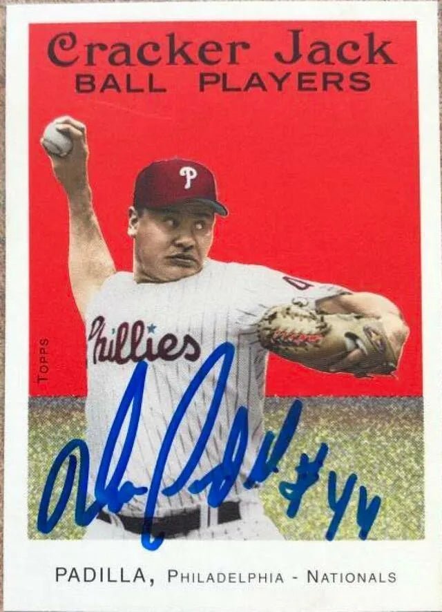 Vicente Padilla Signed 2004 Topps Cracker Jack Baseball Card - Philadelphia Phillies