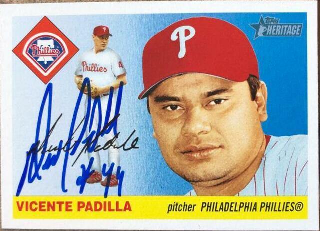 Vicente Padilla Signed 2004 Topps Heritage Baseball Card - Philadelphia Phillies - PastPros