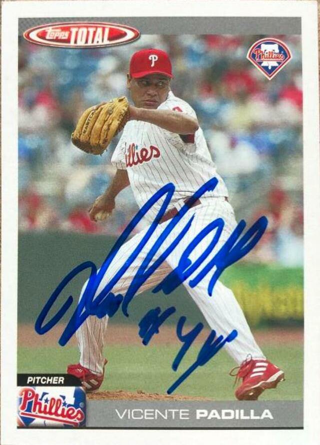 Vicente Padilla Signed 2004 Topps Total Baseball Card - Philadelphia Phillies - PastPros