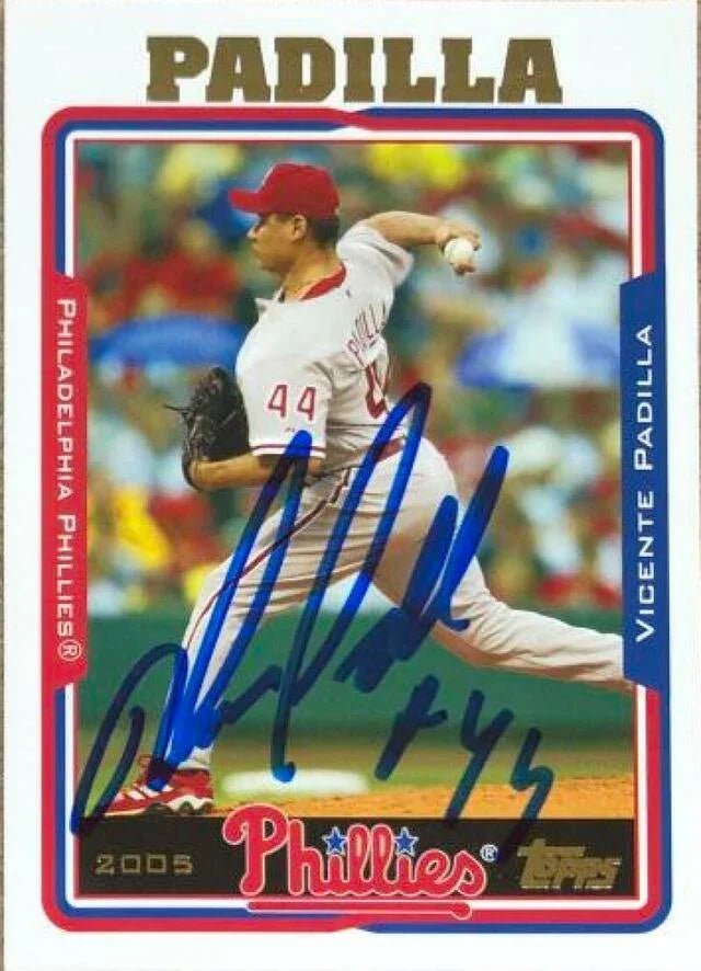 Vicente Padilla Signed 2005 Topps Baseball Card - Philadelphia Phillies