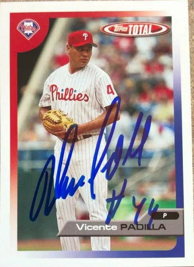 Vicente Padilla Signed 2005 Topps Total Baseball Card - Philadelphia Phillies
