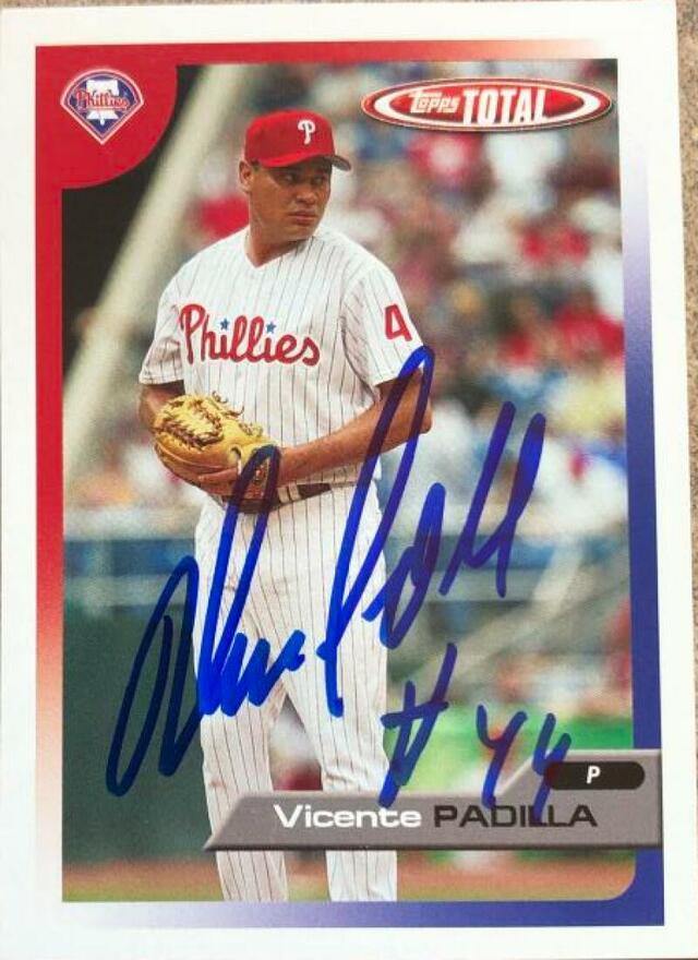 Vicente Padilla Signed 2005 Topps Total Baseball Card - Philadelphia Phillies - PastPros