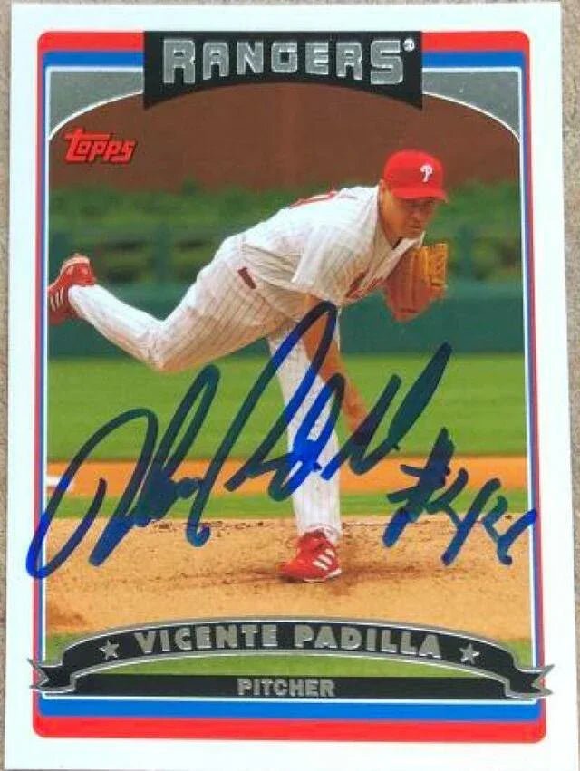 Vicente Padilla Signed 2006 Topps Baseball Card - Texas Rangers