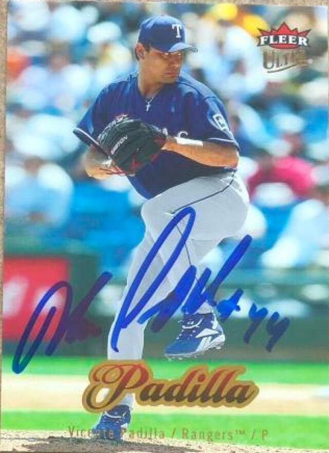 Vicente Padilla Signed 2007 Fleer Ultra Retail Gold Baseball Card - Texas Rangers - PastPros