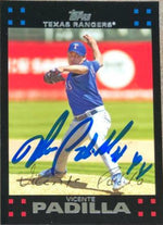 Vicente Padilla Signed 2007 Topps Baseball Card - Texas Rangers - PastPros