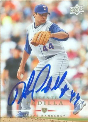 Vicente Padilla Signed 2008 Upper Deck Baseball Card - Texas Rangers