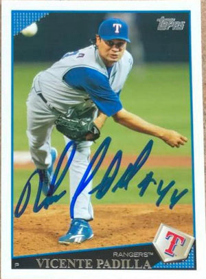 Vicente Padilla Signed 2009 Topps Baseball Card - Texas Rangers