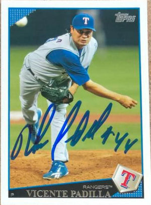 Vicente Padilla Signed 2009 Topps Baseball Card - Texas Rangers - PastPros