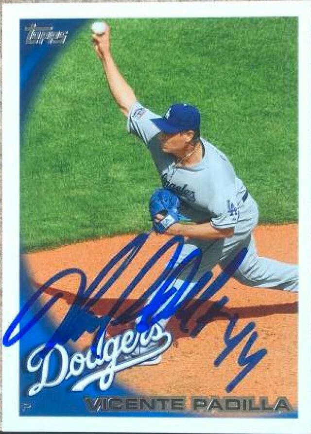 Vicente Padilla Signed 2010 Topps Update Baseball Card - Los Angeles Dodgers - PastPros