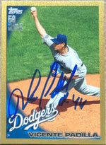 Vicente Padilla Signed 2010 Topps Update Gold Baseball Card - Los Angeles Dodgers - PastPros