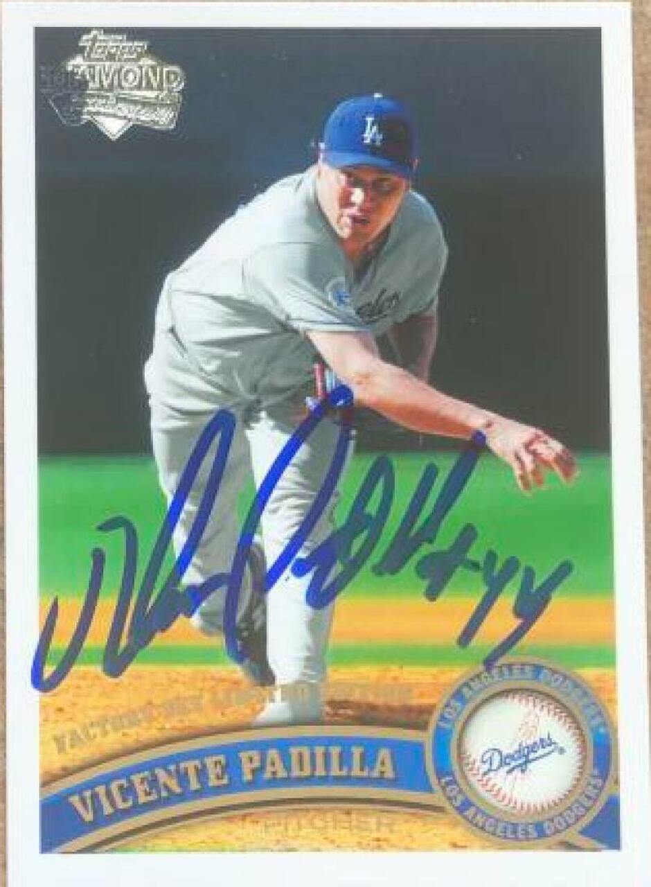 Vicente Padilla Signed 2011 Topps Diamond Anniversary Factory Set LE Baseball Card - Los Angeles Dodgers - PastPros