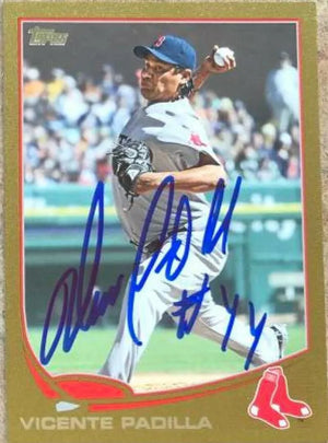 Vicente Padilla Signed 2013 Topps Gold Baseball Card - Boston Red Sox - PastPros
