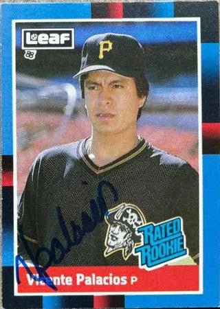 Vicente Palacios Signed 1988 Leaf Baseball Card - Pittsburgh Pirates