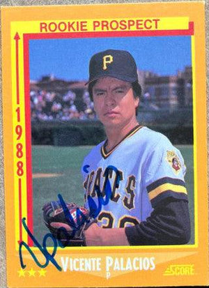 Vicente Palacios Signed 1988 Score Baseball Card - Pittsburgh Pirates - PastPros